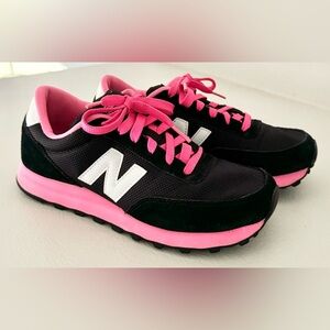 New Balance 501 Classic Running Black Pink Sneaker Shoe Size 7.5